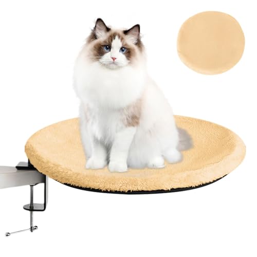 Dmuzsoih Katzen-Schreibtischbett – stabile, runde Katzenbett-Hängematte, abnehmbarer weicher Bezug, Kätzchennest, verstellbare Klemme für Heimarbeit und Spieltisch, Esstisch Dmuzsoih Katzen-Schreibtischbett – stabile, runde Katzenbett-Hängematte, abnehmbarer weicher Bezug, Kätzchennest, verstellbare Klemme für Heimarbeit und Spieltisch, Esstisch von Dmuzsoih