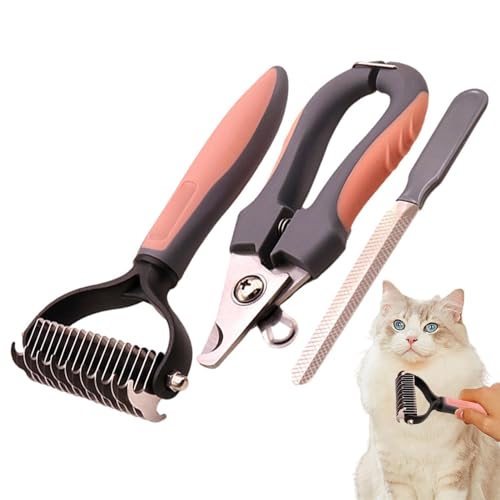 Dmuzsoih Krallenschneider für Hunde, Nagelknipser für Katzen für die Fellpflege,3 Teile/Satz Katzennagelknipser für die Fellpflege | Zehennagelknipser-Set, Pflegeset mit Kamm, Haustierpflegezubehör Dmuzsoih Krallenschneider für Hunde, Nagelknipser für Katzen für die Fellpflege,3 Teile/Satz Katzennagelknipser für die Fellpflege | Zehennagelknipser-Set, Pflegeset mit Kamm, Haustierpflegezubehör von Dmuzsoih