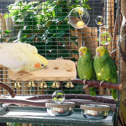 Dmuzsoih Vogel Sitzstange,Holzsitzstange Spielzeug Für Papageien Und Vögel | Für Wellensittiche Unzertrennliche Kleintiere Innen Außen Balkon Terrasse Garten von Dmuzsoih