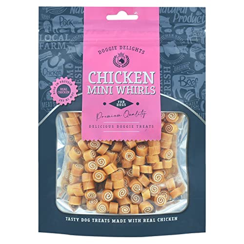Hundeleckerlis, 125 g, Mini-Huhn-Wirbel, proteinreich und fettarm, 4 Stück von Dnaaz