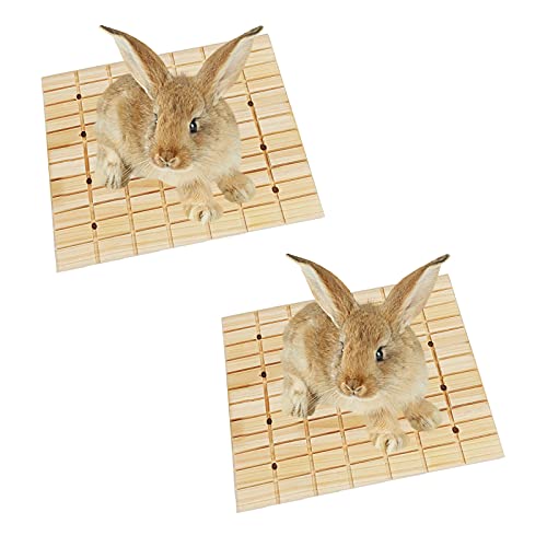2 Pack Rabbit, 2 Stück Kaninchen-Kratzbrett aus Holz, 27 × 20 cm, Fußmatte & Zahnpflegespielzeug für Kleintiere wie Hamster, Chinchillas & Meerschweinchen von Dnoifne