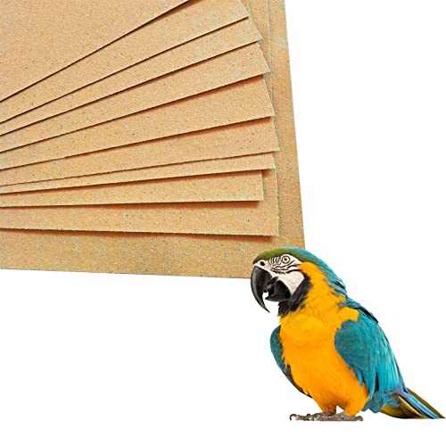 20 Stück Kiespapier für Vogelkäfig, 43 x 28 cm Vogelkäfig-Kies, Schleifpapier für Vögel, Einfach zu Reinigendes Sandpapier, Kalziumpapier mit Meersand für Papageien Sittiche Nymphensittiche Wildvögel von Dnoifne