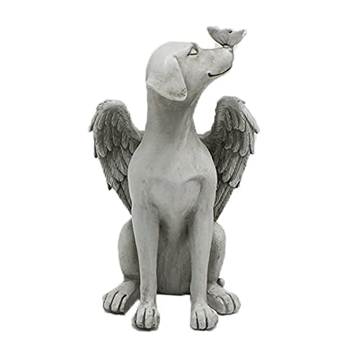 Dnoifne Angel Dog Memorial Statue, Pet Memorial Stones for Dogs, Angel Dog Memorial Gifts, Dog Passing Away Gifts, Pet Loss Gift for Dog, Garden Resin Dog Ornament, Pets Grave Marker Tribut Statue von Dnoifne
