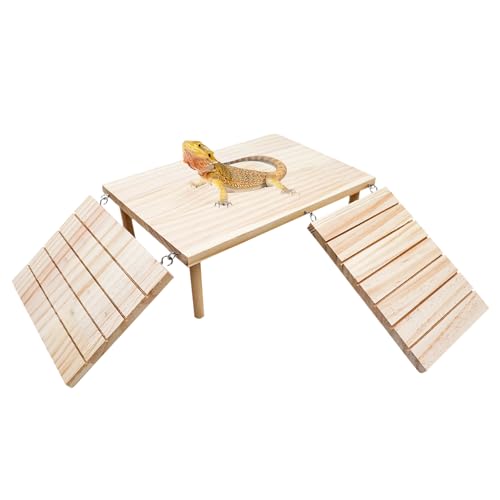 Dnoifne Sonnenplattform für Bartagamen – Holz-Höhlenversteck mit Kletterrampe, Aquarien- & Terrarien-Zubehör für Bartagamen, Leopardgeckos, Eidechsen, Schildkröten und Hamster Dnoifne Sonnenplattform für Bartagamen – Holz-Höhlenversteck mit Kletterrampe, Aquarien- & Terrarien-Zubehör für Bartagamen, Leopardgeckos, Eidechsen, Schildkröten und Hamster von Dnoifne