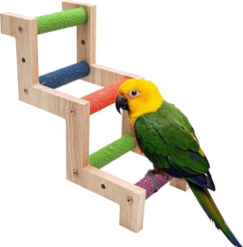 Vogel-Kletterleiter aus Naturholz – Höhenverstellbare Sitzstange für Papageien, Sittiche & Nagetiere | Käfig-Zubehör Vogel-Kletterleiter aus Naturholz – Höhenverstellbare Sitzstange für Papageien, Sittiche & Nagetiere | Käfig-Zubehör von Dnoifne