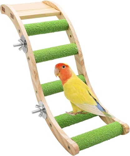 Vogel Leiterbrücke, Holzspielzeug für Papagei Hamster Kletterleiter, Käfigzubehör für Vögel, Holz Kletterperch für Vögel Papageien Hamster Eichhörnchen Zuckerflieger Wellensittiche Nymphensittiche von Dnoifne