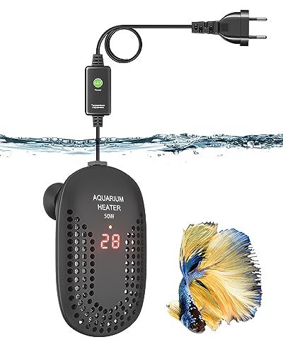 DoRight 50W Aquarium Heizung 50L Ultra Heizung Aquarienheizung mit Thermometer Intelligente Digitale LED Temperaturanzeige, Übertemperaturschutz, Externer Temperaturregler, Thermostat für Betta von DoRight