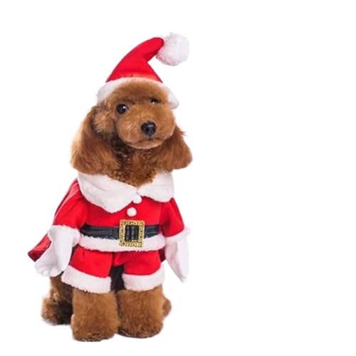 DoRysk Cosplay Solide Weihnachtsmann-Hundekleidung mit Hut für Halloween-Party (S) von DoRysk