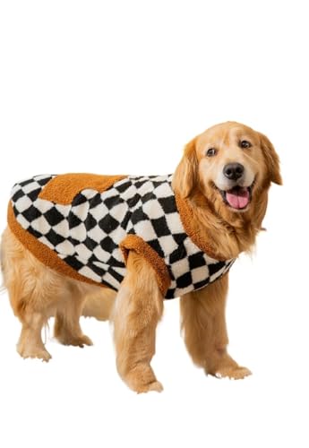 Herbst- und Winterpullover für große Hunde, warme Hundeweste, Fleece, Hundemantel, Haustier-Hunde-Kapuzenpullover, Golden Retriever, großes Hundekostüm (schwarz-weißes Gummi, 6XL) von DoRysk