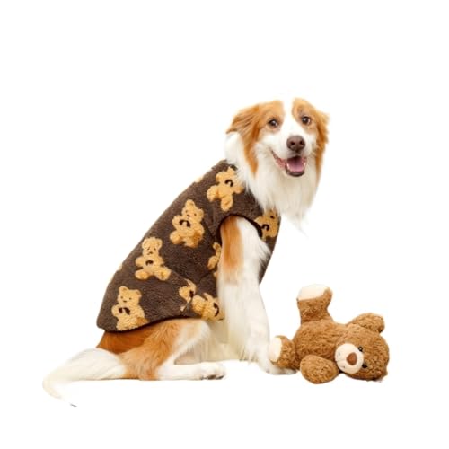 Hundepullover für große Hunde, Winterkleidung für große Hunde, warmer Fleecepullover für kaltes Wetter, Pitbull (Kaffee, Größe 5XL) von DoRysk
