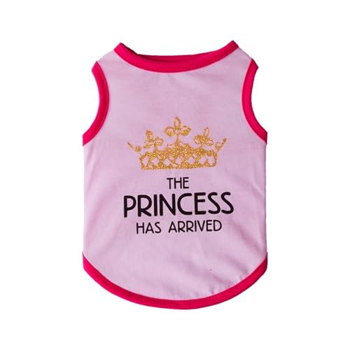 Hundeweste mit Prinzessinnenkrone, Sommer, Baumwolle, Haustierkleidung für kleine Hunde, Chihuahua, Pudel, Welpen, Maskotta, Kleidung (rosa Prinzessin, Größe XS, 0,5–1 kg) von DoRysk