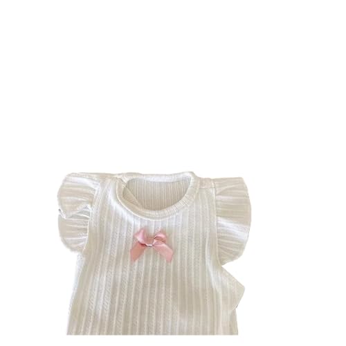Hundeweste mit niedlicher Schleife, Teddy, Welpen, Pullover, Sommer, atmungsaktiv, zweibeinig, einfarbig, für Katzen und Hunde, Haustierprodukte (Weiß, L) von DoRysk