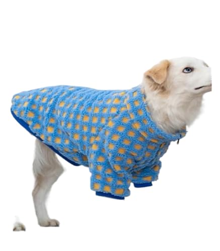 Kaschmirmantel für große Hunde, warmer Plüschmantel, Herbst- und Winterkleidung (Blau, Größe 7XL) von DoRysk