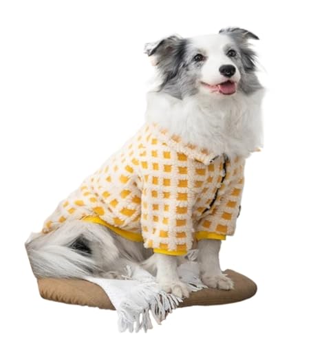Kaschmirmantel für große Hunde, warmer Plüschmantel, Herbst- und Winterkleidung (Gelb, M) von DoRysk