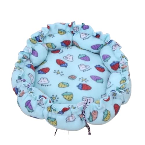 Kreatives weiches warmes Nest mit Kordelzug, doppelter Verwendungszweck, verstellbares Haustierbett, Haustierkissen für Katzen, Welpen, Haustierbedarf (blaues Kaninchen, 55 cm) von DoRysk