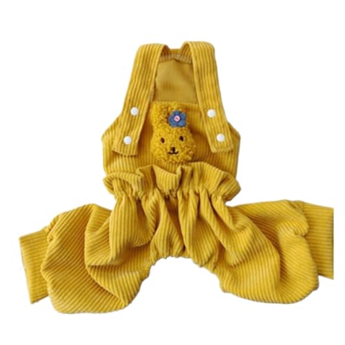 Niedlicher Hunde-Overall, Hundekleidung, rosa und gelb, mit Riemen, Jumpsuits für Chihuahua, Haustier-Overall, Schlafanzug für kleine und mittelgroße Hunde, Größe XXL (7, M) von DoRysk
