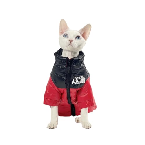 Warmer Mantel für Katzen, langärmelig, wasserdicht, für Kätzchen im Winter, Rot, Größe L Warmer Mantel für Katzen, langärmelig, wasserdicht, für Kätzchen im Winter, Rot, Größe L von DoRysk