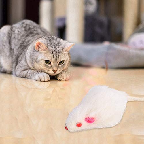 DOACT Kleines Maus-Katzenspielzeug, Catsan, Katzenspielzeug-Fellmaus, Haustier-Katzenfell-Kleinmaus-Katzenspielzeug (verkauft in Zwölf Einheiten) (zufällige Farben Grau und Weiß) von Doact
