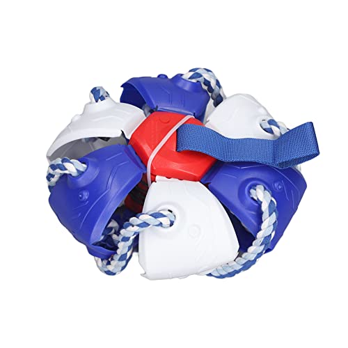 Doact Fliegender Hundeball, Fliegender Untertassenball aus Kunststoff, Multifunktional, Interaktiv, mit Riemen für den Außenbereich (Blue) von Doact