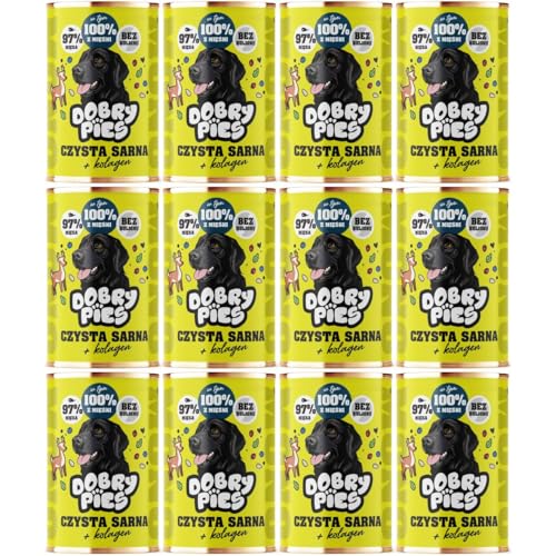 Guter Hund Rein + Kollagen Monoproteinfutter für Hunde Dose 12 x 400g von Dobry Pies