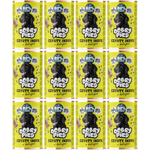 Guter Hund Reine Pute + Kollagen Monoprotein Hundefutter in der Dose 12 x 400g von Dobry Pies