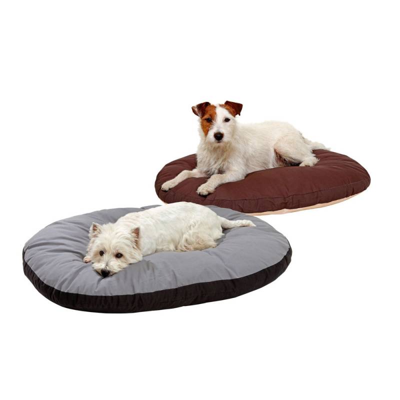 Doc Bed ovales Hundekissen - Grau & Schwarz - 50 x 40 x 8 cm von Doc Bed