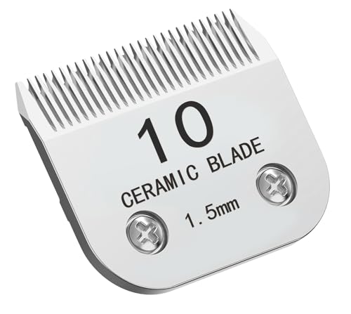10# Silberne abnehmbare Schermaschine Keramikklingen, Ersatzklingen für Hundepflege, kompatibel mit Hundeschermaschinen, KM-Serie, A5, Größe 10, Schnittlänge 1,5 mm 10# Silberne abnehmbare Schermaschine Keramikklingen, Ersatzklingen für Hundepflege, kompatibel mit Hundeschermaschinen, KM-Serie, A5, Größe 10, Schnittlänge 1,5 mm von Docal