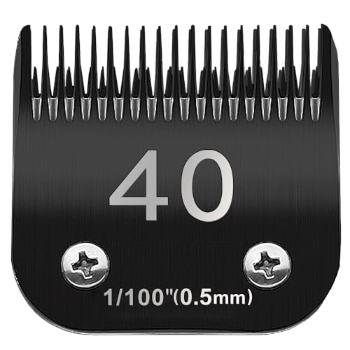 Docal 40# Haustier-Hundepflege, abnehmbare Klingen, kompatibel mit Andis-Größe 7FC, Schnittlänge 0,25 mm, die meisten Schermaschinen der A5, KM-Serie, aus Keramikklinge und Edelstahlklinge (schwarz) Docal 40# Haustier-Hundepflege, abnehmbare Klingen, kompatibel mit Andis-Größe 7FC, Schnittlänge 0,25 mm, die meisten Schermaschinen der A5, KM-Serie, aus Keramikklinge und Edelstahlklinge (schwarz) von Docal