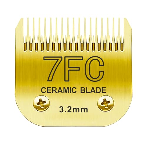 Docal 7FC Fellpflege-Klingen für Haustiere, abnehmbare Klingen, kompatibel mit Andis-Größe 7FC, Schnittlänge 3,2 mm, die meisten A5, KM-Serie, Schermaschinen aus Keramikklinge und Edelstahlklinge Docal 7FC Fellpflege-Klingen für Haustiere, abnehmbare Klingen, kompatibel mit Andis-Größe 7FC, Schnittlänge 3,2 mm, die meisten A5, KM-Serie, Schermaschinen aus Keramikklinge und Edelstahlklinge von Docal