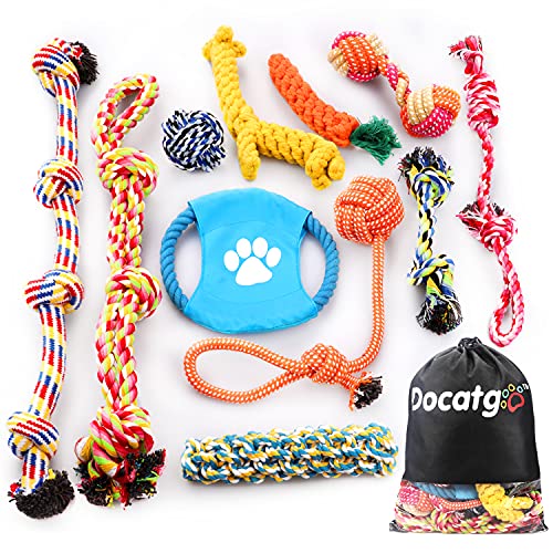 Docatgo Hundespielzeug Hund Zubehör Seil Set 11pcs, Hergestellt Aus NatüRlicher Baumwolle Ungiftig Und ​Geruchlos ​UnzerstöRbar Kauspielzeug Geeignet FüR Kleine/Mittlere/GroßE Hunde von Docatgo