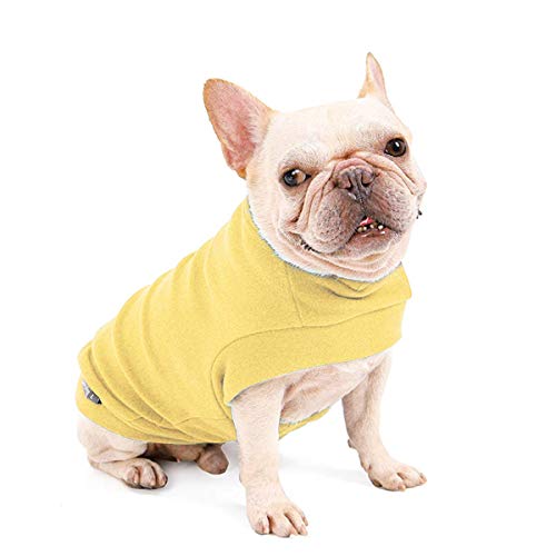 Dociote Hund Pullover - weiche und warm T-Shirt Hunde Frühling Kleidung Mantel Katzenpullover für kleine Hunde Katzen Gelb L von Dociote