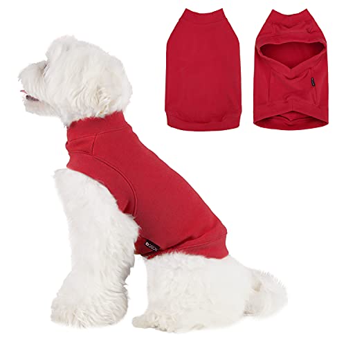 Dociote Hund Pullover - weiche und warm T-Shirt Winter Hundebekleidung Katzenpullover aus Fleece für kleine mittelgroße Hunde Katzen Rot M von Dociote
