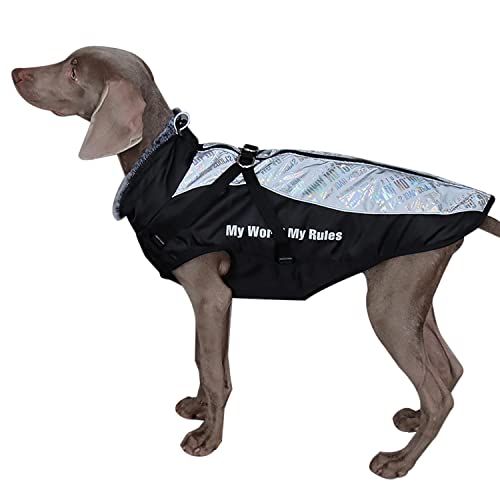 Hundemantel mit Geschirr - Hundejacke für große Hunde Winter - Wasserabweisender & Warmer Wintermantel Winterjacke mit Pelzkragen & Reißverschluss 4XL Silberrau Hundemantel mit Geschirr - Hundejacke für große Hunde Winter - Wasserabweisender & Warmer Wintermantel Winterjacke mit Pelzkragen & Reißverschluss 4XL Silberrau von Dociote