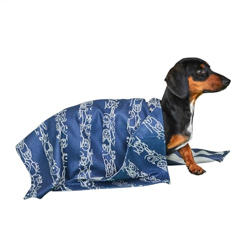 Dock & Bay Hundehandtuch - Besonders saugfähig und schnell trocknendes Handtuch mit Tragetasche - 100% recycelt - Puppy Party, Medium (90x50cm, 35x19) von Dock & Bay