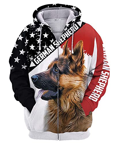 Fashion Animal German Shepherd Dog 3D Printed Hoodie Men Women Casual Pet Dog Designs Hooded Coat Drop von Docorou