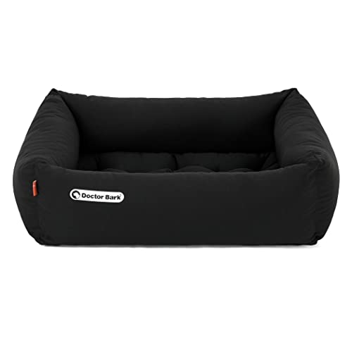 Doctor Bark Hundebett Orthopädisch - Waschbar bis 95°C, Geruchsfrei & Hygienisch - Kuscheliger Hundekorb Kleine Hunde mit Hundematratze (S - 70x60 cm, Schwarz) von Doctor Bark