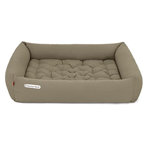 Doctor Bark Hundebett Orthopädisch - Waschbar bis 95°C, Geruchsfrei & Hygienisch - Kuscheliger Hundekorb Grosse Hunde mit Hundematratze (XL - 100x90 cm, Goldbraun) von Doctor Bark