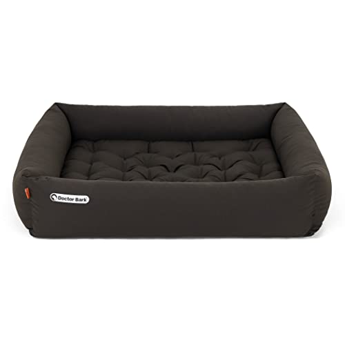 Doctor Bark Hundebett Orthopädisch - Waschbar bis 95°C, Geruchsfrei & Hygienisch - Kuscheliger Hundekorb Grosse Hunde mit Hundematratze (XL - 100x90 cm, Braun) von Doctor Bark
