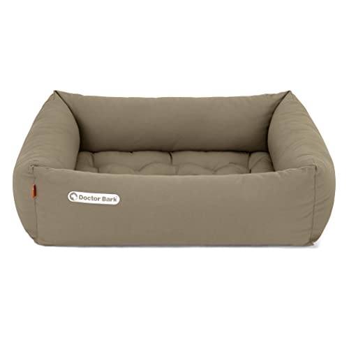 Doctor Bark Hundebett Orthopädisch - Waschbar bis 95°C, Geruchsfrei & Hygienisch - Kuscheliger Hundekorb Kleine Hunde mit Hundematratze (S - 70x60 cm, Goldbraun) von Doctor Bark