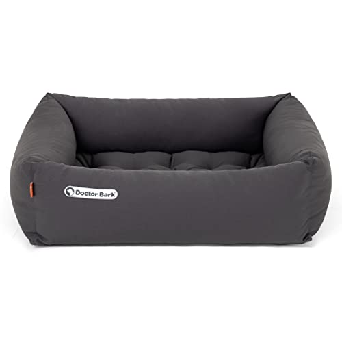 Doctor Bark Hundebett Orthopädisch - Waschbar bis 95°C, Geruchsfrei & Hygienisch - Kuscheliger Hundekorb Kleine Hunde mit Hundematratze (S - 70x60 cm, Grau) von Doctor Bark