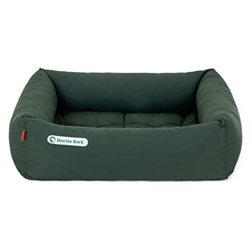 Doctor Bark Hundebett Orthopädisch - Waschbar bis 95°C, Geruchsfrei & Hygienisch - Kuscheliger Hundekorb Kleine Hunde mit Hundematratze (S - 70x60 cm, Grün) von Doctor Bark