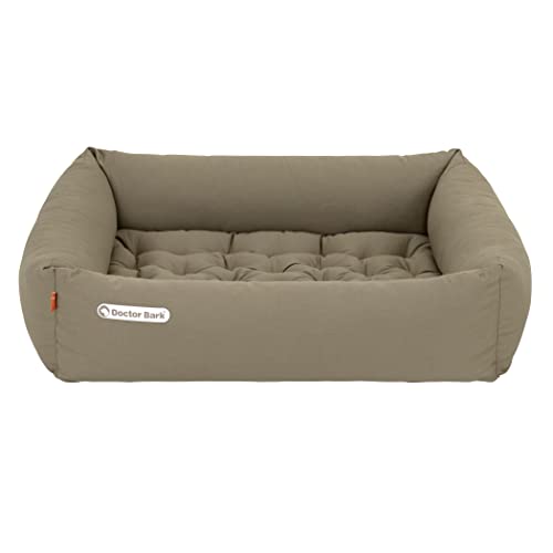 Doctor Bark Hundebett Orthopädisch - Waschbar bis 95°C, Geruchsfrei & Hygienisch - Kuscheliger Hundekorb Mittelgroße Hunde mit Hundematratze (M - 80x70 cm, Goldbraun) von Doctor Bark