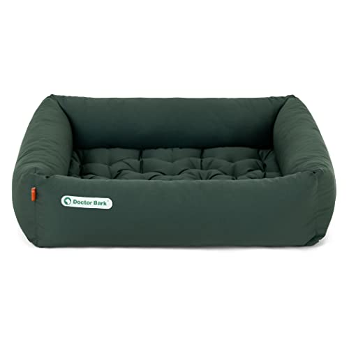 Doctor Bark Hundebett Orthopädisch - Waschbar bis 95°C, Geruchsfrei & Hygienisch - Kuscheliger Hundekorb Mittelgroße Hunde mit Hundematratze (M - 80x70 cm, Grün) von Doctor Bark
