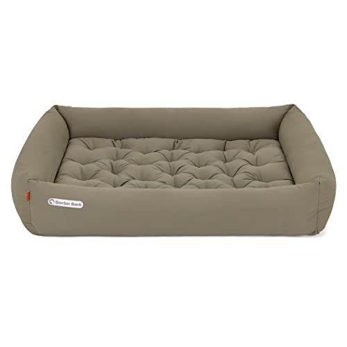 Doctor Bark Hundebett Orthopädisch - Waschbar bis 95°C, Geruchsfrei & Hygienisch - Kuscheliger Hundekorb Grosse Hunde mit Hundematratze (XXL - 110x100 cm, Goldbraun) von Doctor Bark