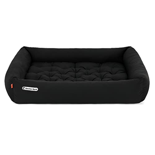 Doctor Bark Hundebett Orthopädisch - Waschbar bis 95°C, Geruchsfrei & Hygienisch - Kuscheliger Hundekorb Grosse Hunde mit Hundematratze (XXL - 110x100 cm, Schwarz) von Doctor Bark