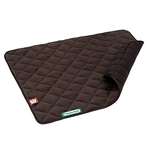 Doctor Bark Hundedecke Fleece Wendedecke - Flauschige, robuste Hundematte für mittlere Hunde. waschbar bis 95°C - hochwertige Indoor/Outdoor Liegedecke (M - 80x70 cm, Braun/Braun) von Doctor Bark