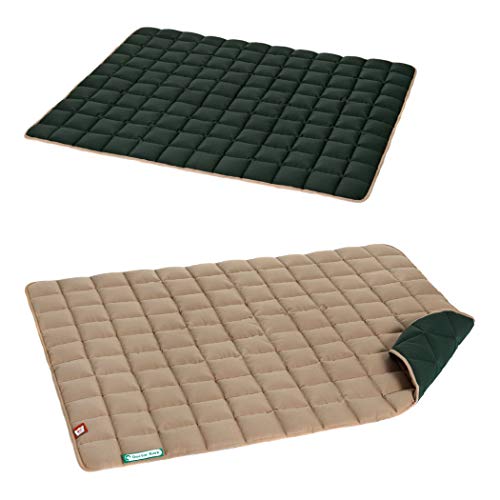 Doctor Bark Hundedecke – weiche, hochwertige Hundematte für große Hunde, robuste Indoor-Outdoor Liegedecke, waschbar bis 95 °C (Gr. XL, 120x100 cm, Caramel-Moosgrün) von Doctor Bark