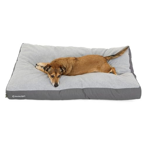 Doctor Bark Hundekissen Mittelgroße Hunde Waschbar - Hundebett Weich Flauschig - Strapazierfähiges Kuscheliges Liegekissen - GreenLabel (M - 88x60 cm, Grau) von Doctor Bark