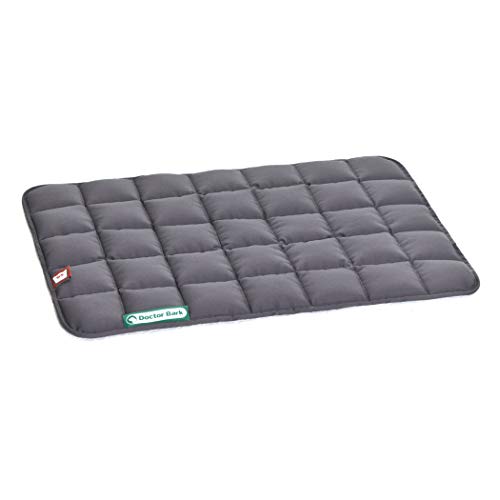Doctor Bark Hundedecke – weiche, hochwertige Hundematte für kleine Hunde/Welpen, robuste Indoor-Outdoor Liegedecke, waschbar bis 95 °C (Gr. S, 65x50 cm, Grau) von Doctor Bark