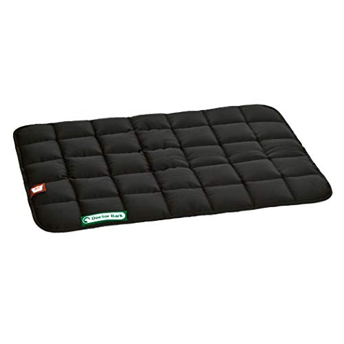Doctor Bark Hundedecke – weiche, hochwertige Hundematte für kleine Hunde/Welpen, robuste Indoor-Outdoor Liegedecke, waschbar bis 95 °C (Gr. S, 65x50 cm, Schwarz) von Doctor Bark